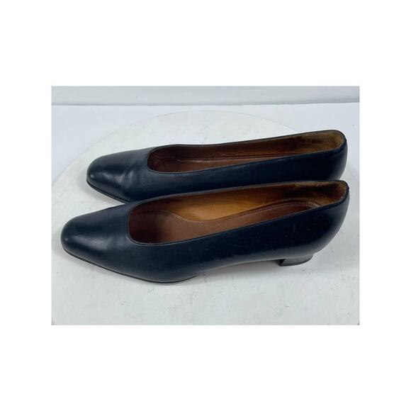 Coach Vintage Black Mini Heels Women's Size 7M Italy Chunky Heel - Picture 3 of 12